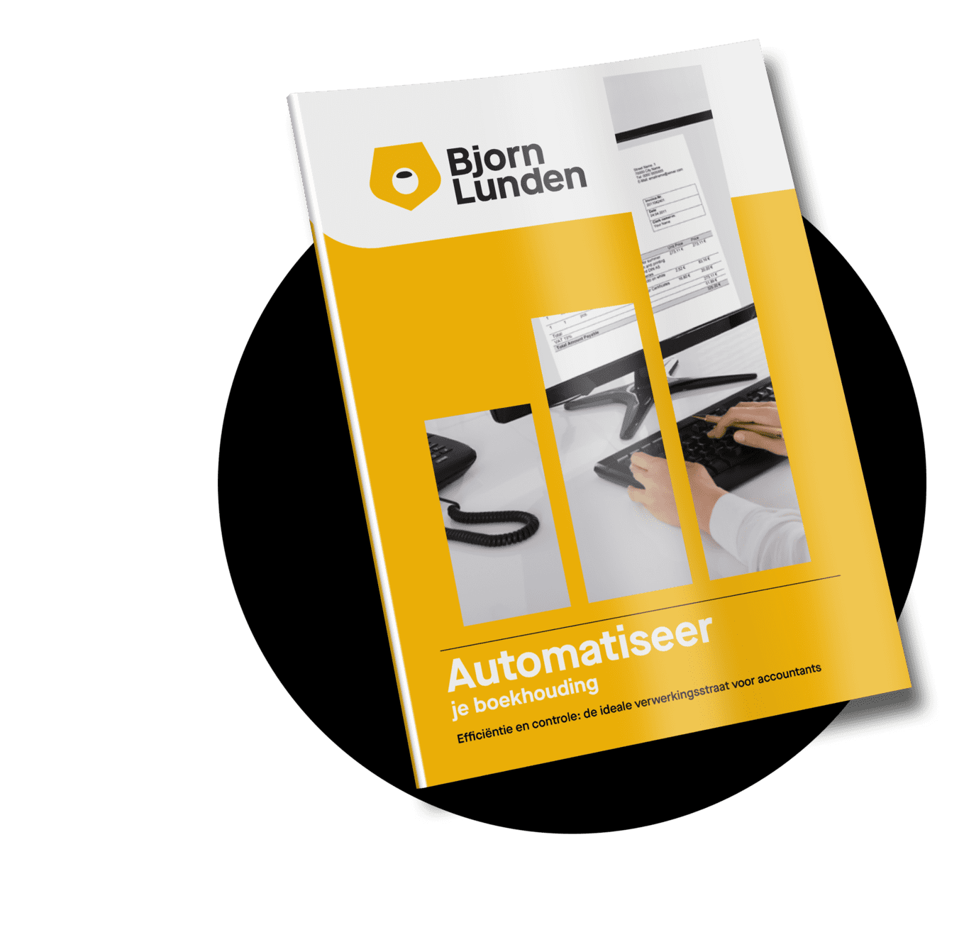 cover mock up van brochure automatiseer je boekhouding